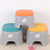 VIO Children's Lightweight, Portable, Plastic, Non-Slip, Stackable Stool for Kindergarten, Pre-School, Durable Easy-Carry Stool with Handle in Vibrant Colors (Medium) (Green-Medium)
