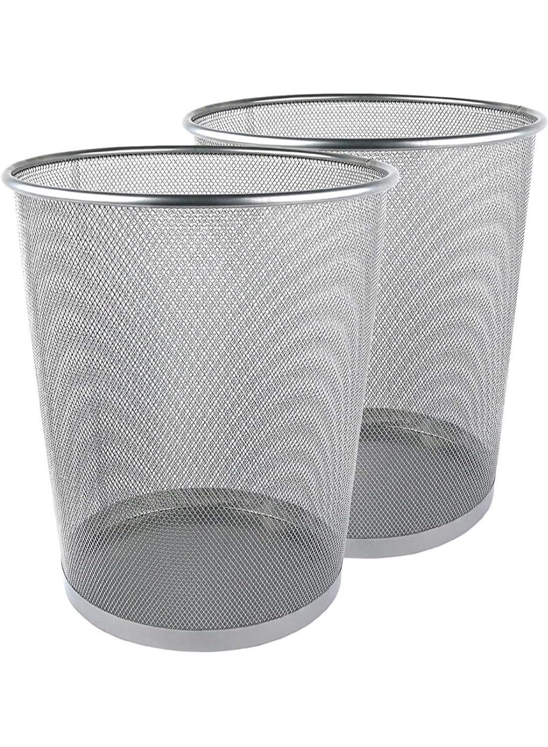 VIO® 2 Pack Large Mesh Trash Cans Waste Basket Garbage Bin Lightweight Sturdy Round Mesh Trash Bin Recycling Can for Desk Bedroom Home Room Office 6 Gallon Size