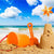 VIO® Kids Toys Sand Toys with Bucket Splash Beach Boat Sandcastle Molds Shovel Tools Accessories Sandbox Toys for Beach Swimming Pool Summer Outdoor Party Gift Home Nursery Preschool Fun (Orange)