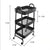 VIO 3 Tier Utility Rolling Plastic Storage Cart Trolley with Wheels Handle Multifunational Easy Assembly Storage Basket Organizer Shelves for Home Kitchen Bedroom Bathroom Office (Metal Black)