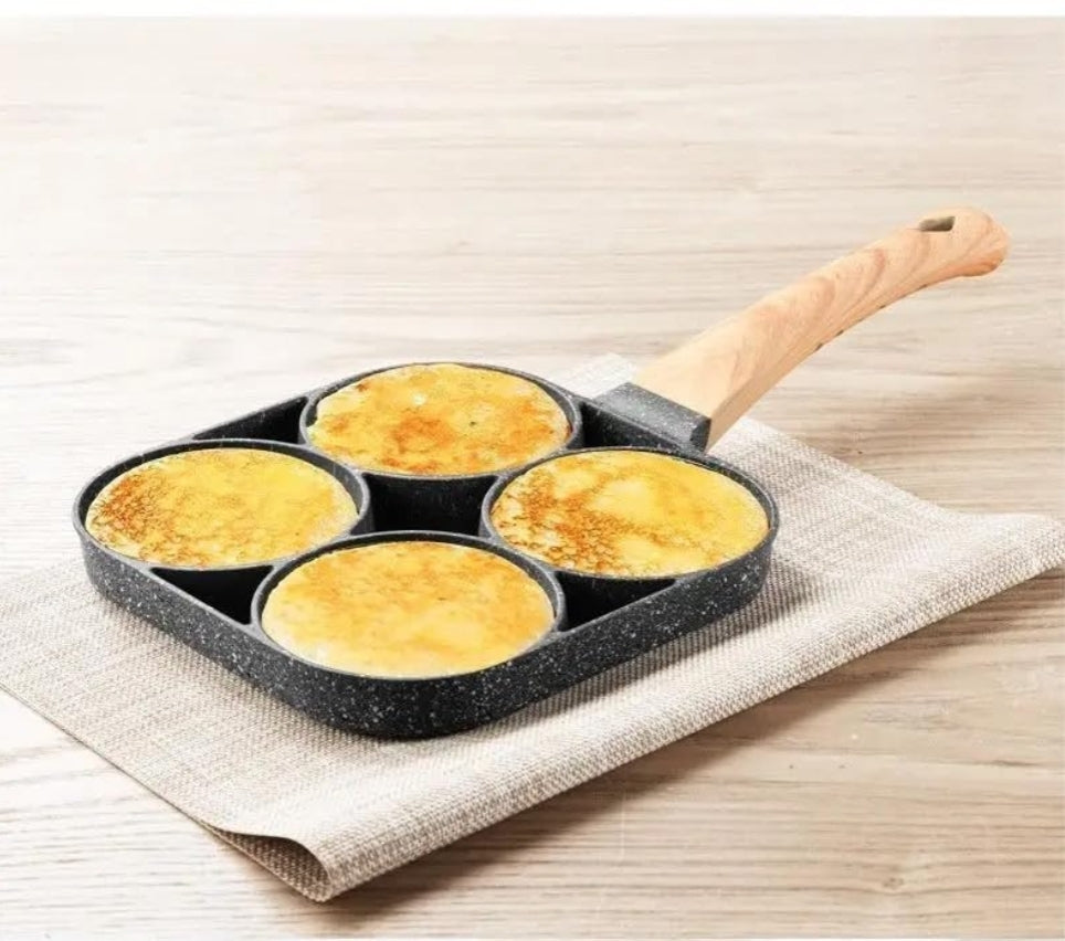 VIO Non-Stick Egg Frying Pan Pancake Omelette Pan Aluminium Alloy Fried Egg Cooker for Cooking Ham Omelette Egg (4 CUP New Black)