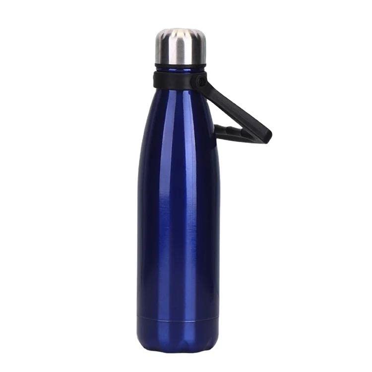 VIO 1L Cola Shaped Stainless Steel 1000ml Sports Water Bottle Double Wall Coke Cola Shape 1 Litre Water Bottle vacuum flasks (DARK BLUE)