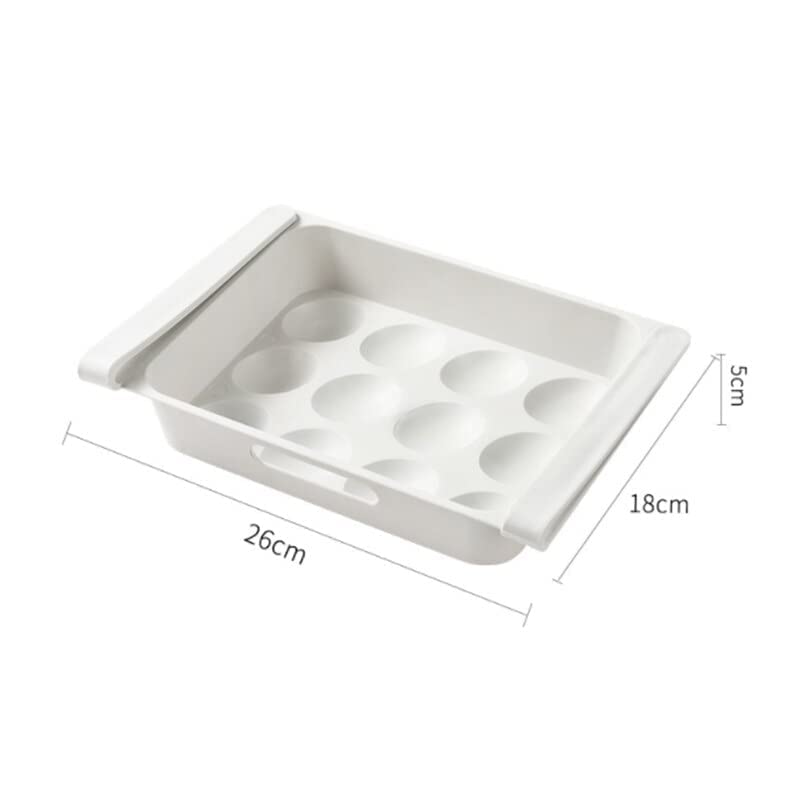 VIO 2 pcs Adjustable Egg Fridge Holder Refrigerator, Pull Out Fridge Drawer Organizers, Fridge Tray Shelf, Egg Holder Refrigerator Storage Box Egg Trays,Egg Storage Container