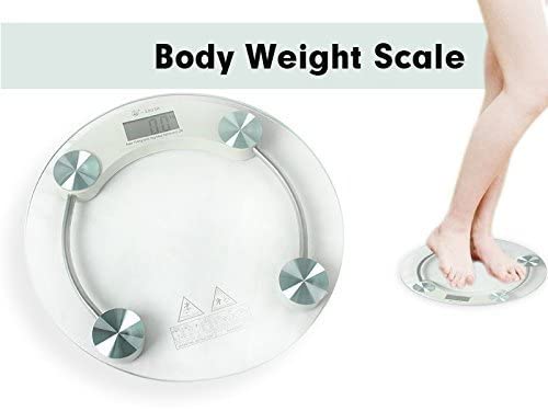 VIO Digital Weighing Scale Highly Accurate Bathroom Body Weighting Scale , Glass Digital Scale - 150kg (Circle)