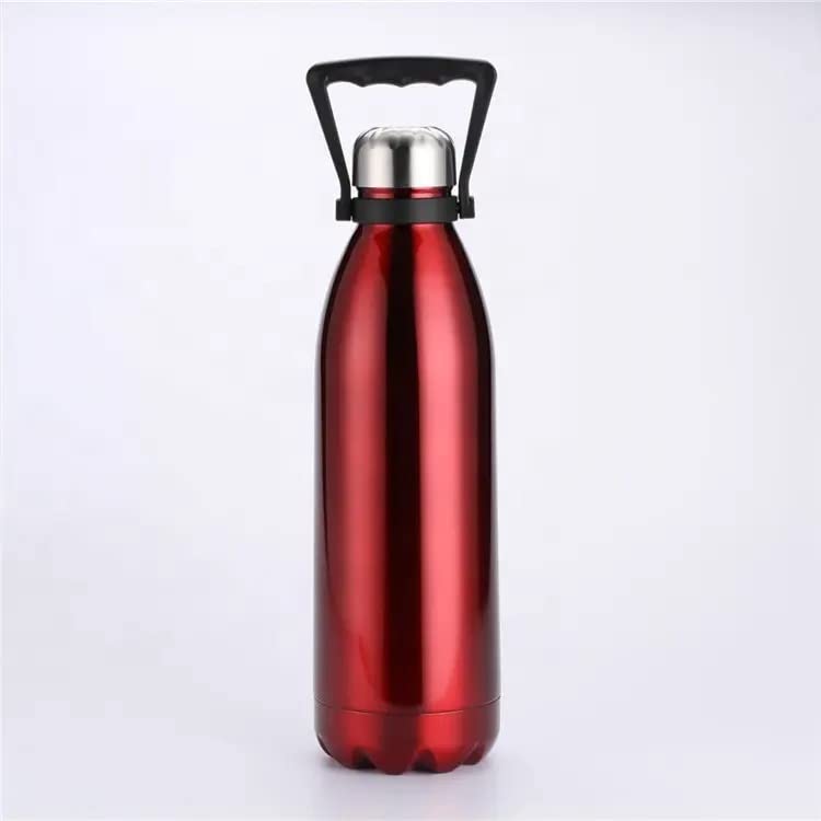 VIO 1L Cola Shaped Stainless Steel 1000ml Sports Water Bottle Double Wall Coke Cola Shape 1 Litre Water Bottle vacuum flasks (DARK BLUE)