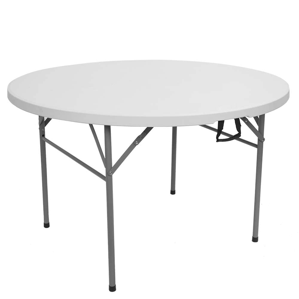 VIO Round Folding Table, Adjustable Height Lightweight Portable Camping Table Foldable Storage Design for Party Picnic Beach Camping BBQ Outdoor Indoor Use Furniture