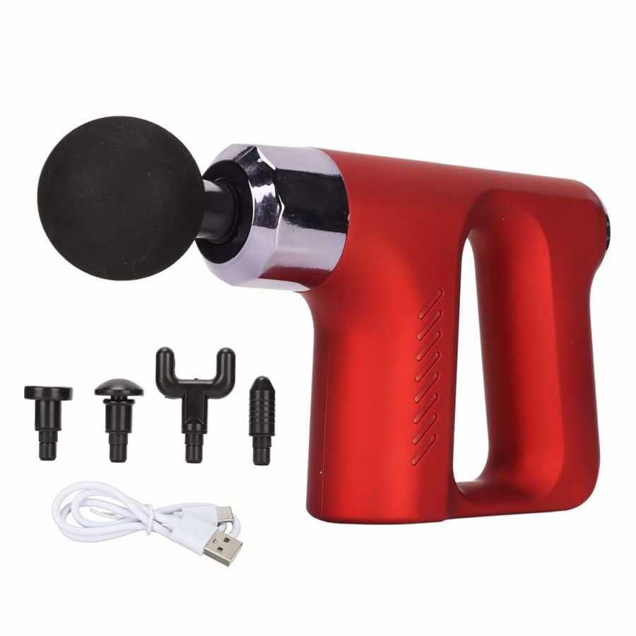VIO Massage Gun Muscle Massager Gun Deep Tissue Percussion Handheld for Athletes with 4 Practical Heads and 5 Speeds (BLACK)