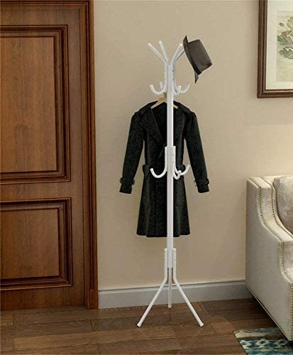 VIO Standing Metal Coat Rack Hat Hanger 11 Hook For Jacket, Purse, Scarf Rack, Umbrella Tree Stand (Black)