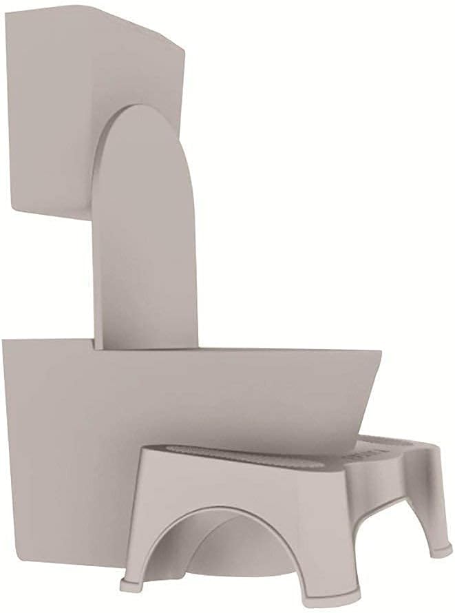 VIO Perfect Posture Plastic Squat Potty Step Stool for Western Toilet Scientific Angle, Anti-Slip, Anti-Constipation, 21 cm Height (White)