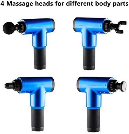 VIO Muscle Massage Gun, Professional Handheld Deep Tissue Massage Gun, 6 Adjustable Speed Percussion Massage Rechargeable Body Muscle Massager with 4 Massage Heads for Pain Relief (BLUE)