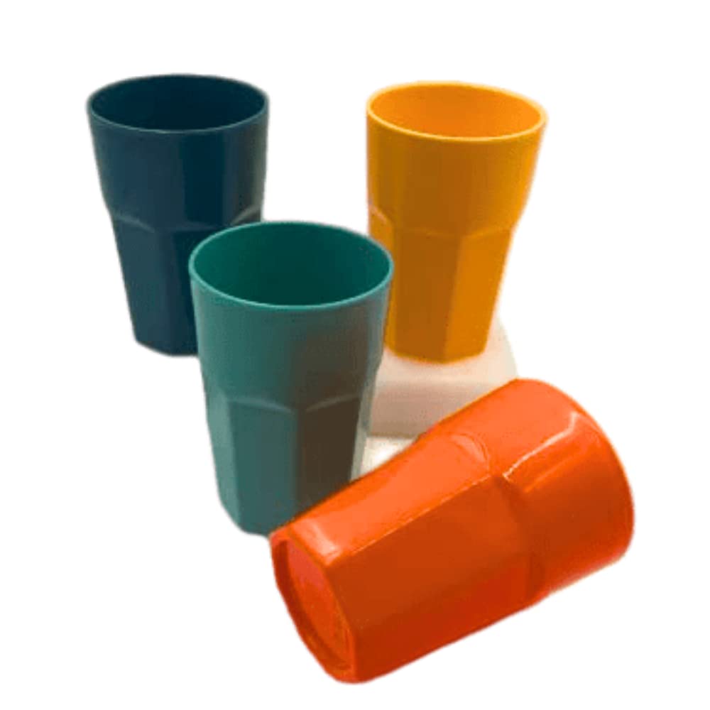 VIO 4pcs Reusable Plastic Cup, Multi color Reusable Drinking Glasses - Dishwasher Safe - Great for Kids Children Toddler & Adult