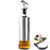 VIO 2 PCS Glass Oil Dispenser with Steel Cover Seasoning Glass Oil Bottle Leakproof Stainless Steel Condiment Dispenser (300 ML)