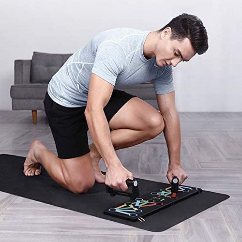 VIO Push Up Board For Men Women Body Building Fitness Training Gym Workout Exercise, Strong Grip Handle Gym And Home Exercise (Black)