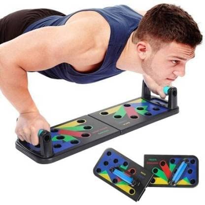 VIO Push Up Board For Men Women Body Building Fitness Training Gym Workout Exercise, Strong Grip Handle Gym And Home Exercise (Black)