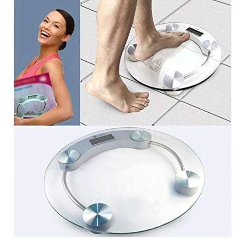 VIO Digital Weighing Scale Highly Accurate Bathroom Body Weighting Scale , Glass Digital Scale - 150kg (Circle)