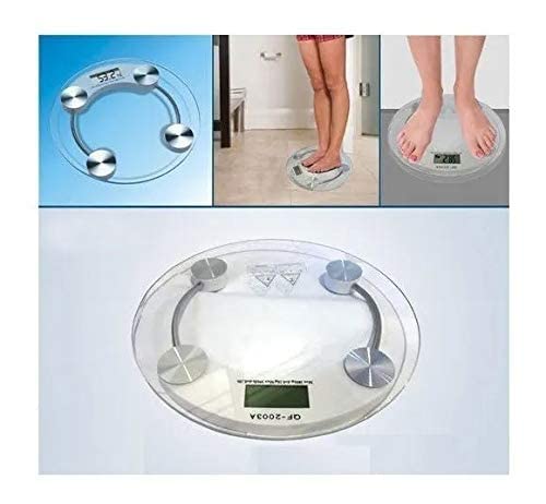 VIO Digital Weighing Scale Highly Accurate Bathroom Body Weighting Scale , Glass Digital Scale - 150kg (Circle)