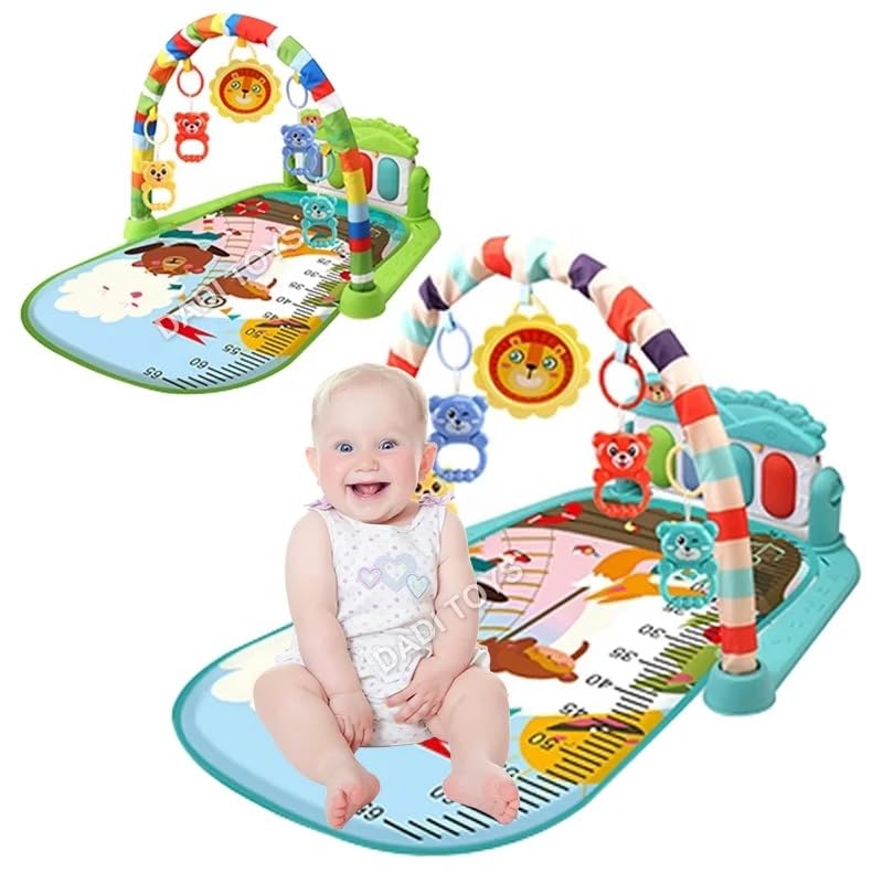 VIO Baby Activity Gym Mat, Baby Gym, Tummy Time Mat with Removable Toys, Easy-Carry Bar, Washable Padded Activity Mat, Play Gym for Newborn, Infants, Babies, Toddlers, Great Gift