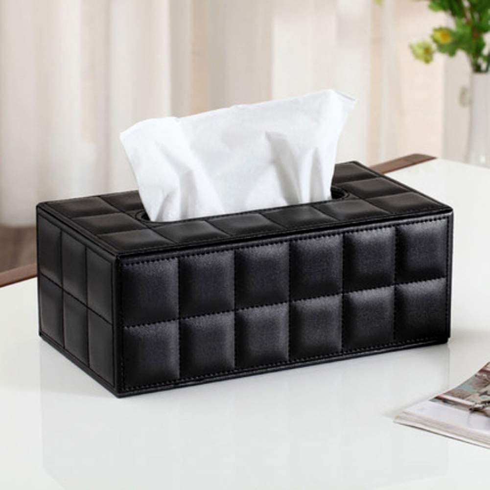 VIO Tissue Holder Tissue Box Rectangle Paper Towel Holder Desktop Napkin Storage Container Kitchen Tissue Tray for Home, Office and Car (BLACK)