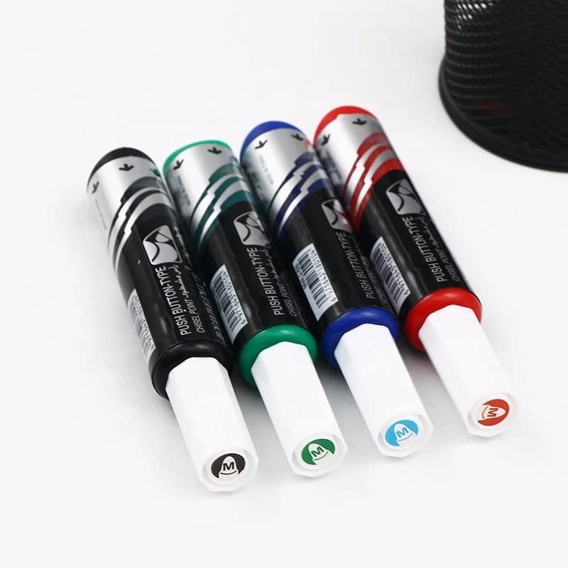 VIO Whiteboard Marker Set Push Button Type, Pack of 4, Multicolor