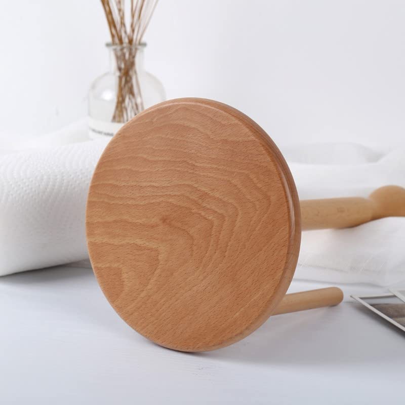 VIO Bamboo Paper Towel Holder Tissue Paper Holder Toilet Paper Roll Stand Counter Top Bamboo Stand Up Paper Holder for Rolls Used in Kitchen Living Room Bathroom Toilet (ROUND)