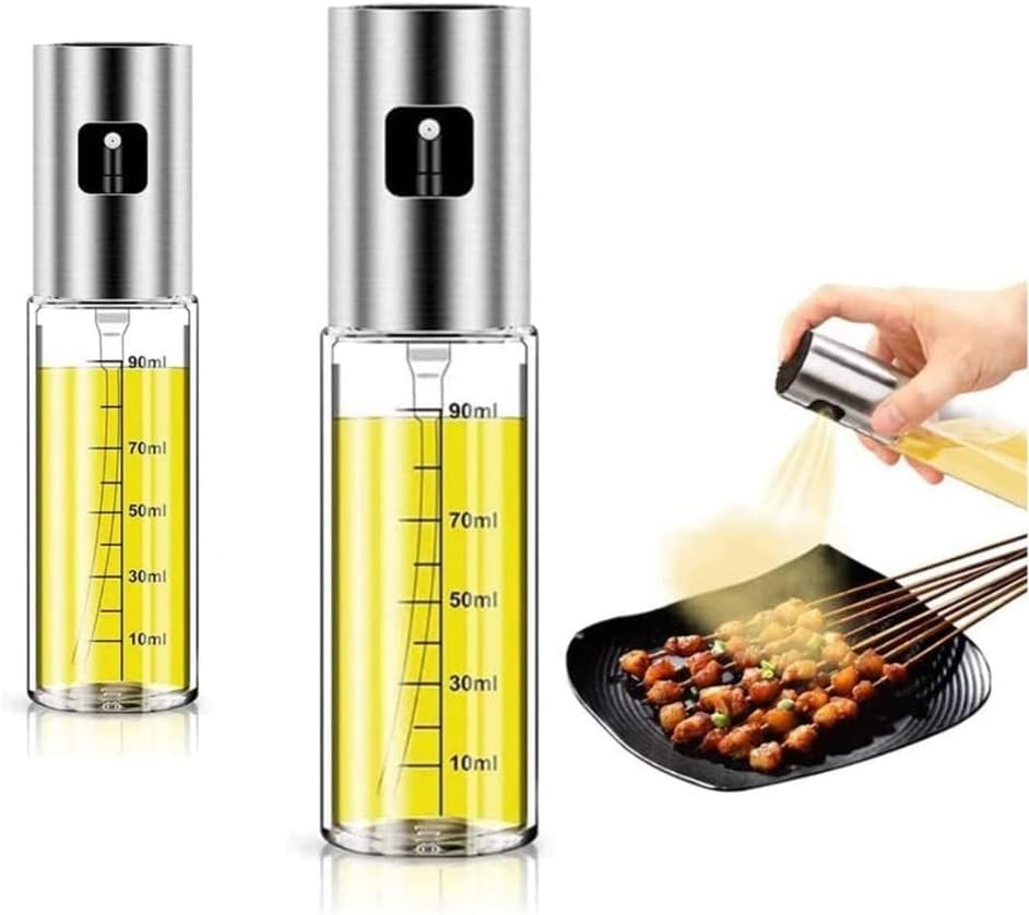 VIO Olive Oil Sprayer, Oil Dispenser Mister Oil Spray Bottle Oil Vinegar Glass Spritzer Dispenser for BBQ Salad Baking Roasting Grilling Frying (PACK OF 2)