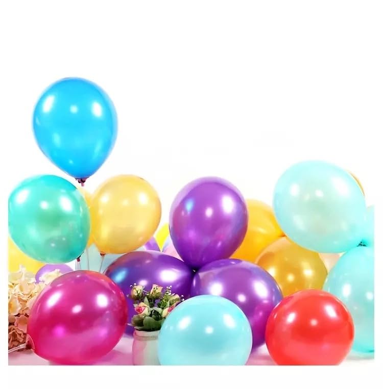 VIO 100 Pack Colorful Balloons for Birthday, Graduation, Engagement, Wedding, Anniversary, Metallic Multicolor Party Decoration Supplies (Color Metallic)