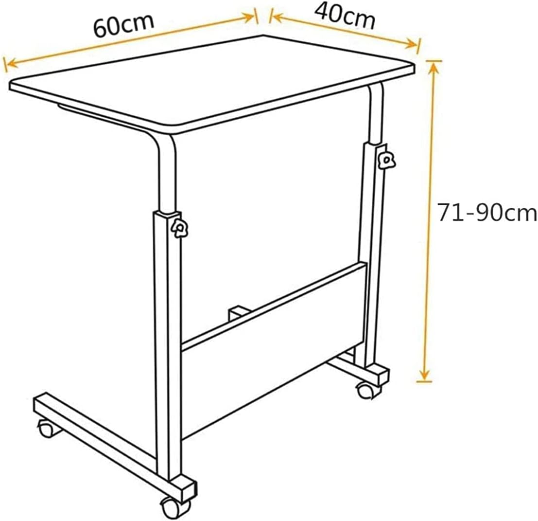 VIO Adjustable Overbed Bedside Table with Wheels Hospital and Home Use, Laptop Table for Bed, Locking Caster Wheels, Trays for Eating, Mobile Desk Cart (BLACK)