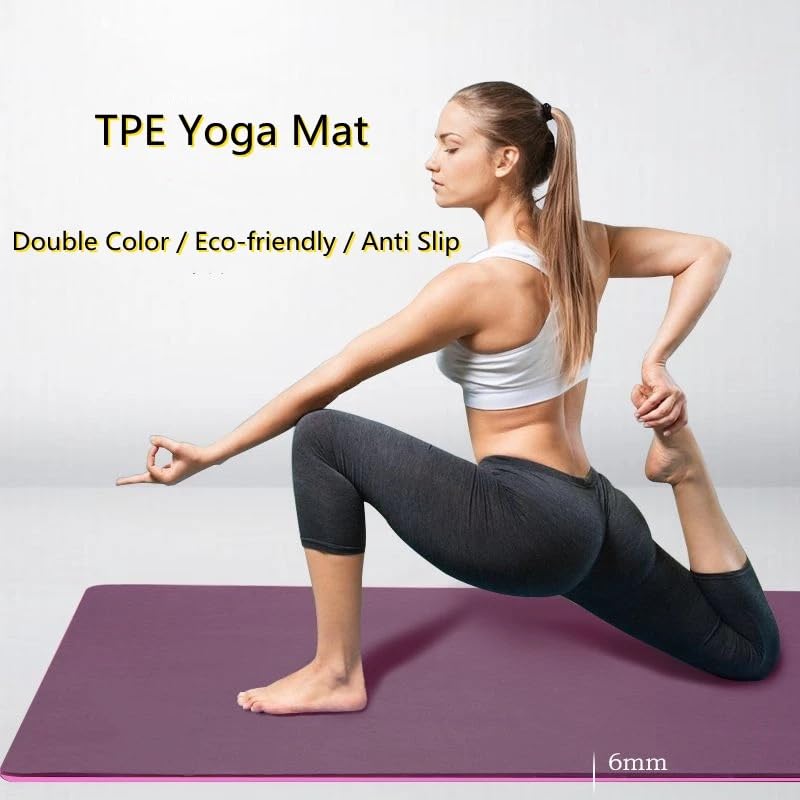 VIO Anti-Slip Roll-Up Yoga Mat, Eco-Friendly Foldable Non-Slip Soft Exercise Mat for Pilates Fitness Gym Workout for Men Women Beginners Elderly for Indoor Outdoor (183CM*61CM* 6MM)