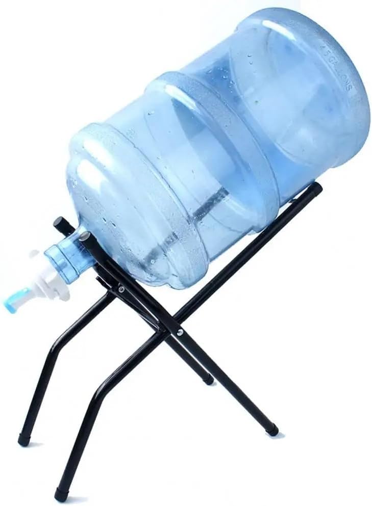 VIO Water Bottle Holder Cooler Jug Rack, 5 Gallon Water Bottle Storage Rack Detachable Heavy Duty Chrome Water Bottle Cabby Rack Caddy Carrier with Holder (1 Level Bottle Rack)