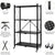 VIO 4-Tier Foldable Storage Shelf, Metal Folding Rack with Wheels, Heavy Duty Storage Shelving Unit for Kitchen, Garage, Laundry, Bathroom, Office (Black) (Black)