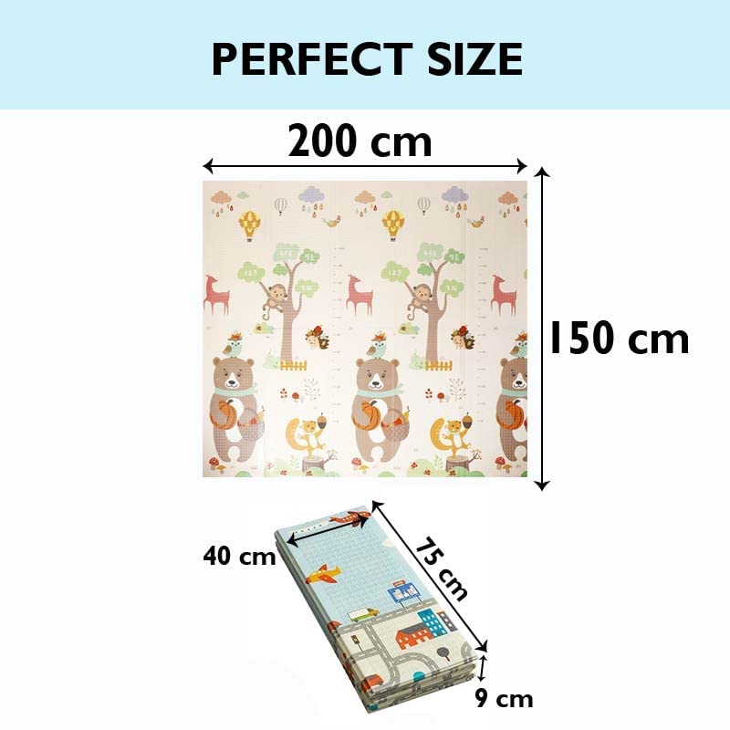 VIO Baby Play Mat, Extra Large Baby Crawling Mat, XPE Play Mat Foam Portable Waterproof Extra Large Foam Non-Slip Folding Mat Play Mat (198 x 148 x 1 cm) (Style A)