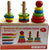 VIO Baby Toys Wooden Column Shape Set Of Rainbow Tower, Rainbow Three Column Tower Toy