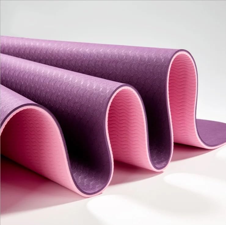 VIO Anti-Slip Roll-Up Yoga Mat, Eco-Friendly Foldable Non-Slip Soft Exercise Mat for Pilates Fitness Gym Workout for Men Women Beginners Elderly for Indoor Outdoor (183CM*61CM* 6MM)
