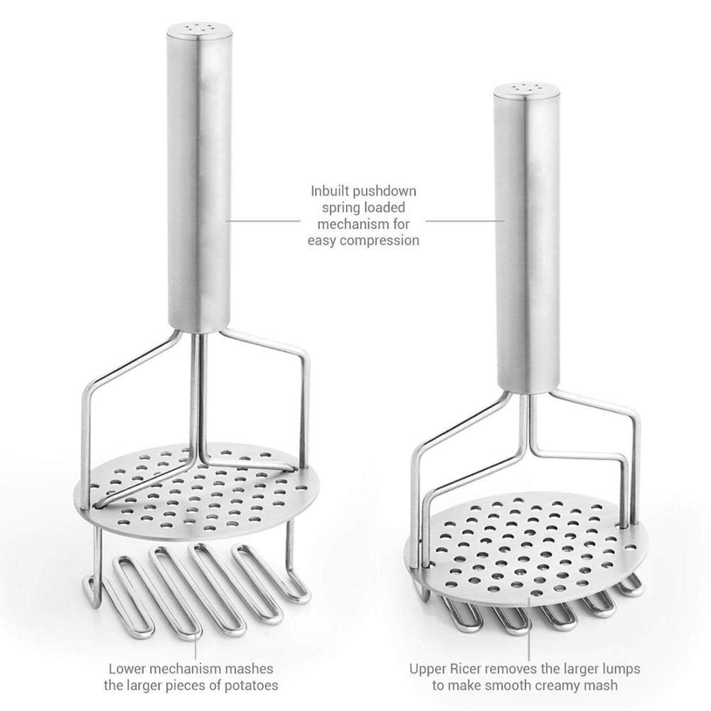 VIO Stainless Steel Hand Masher (Mash for Dal/Vegetable/Potato/Baby Food/pav bhaji),Utensil Machine for Home