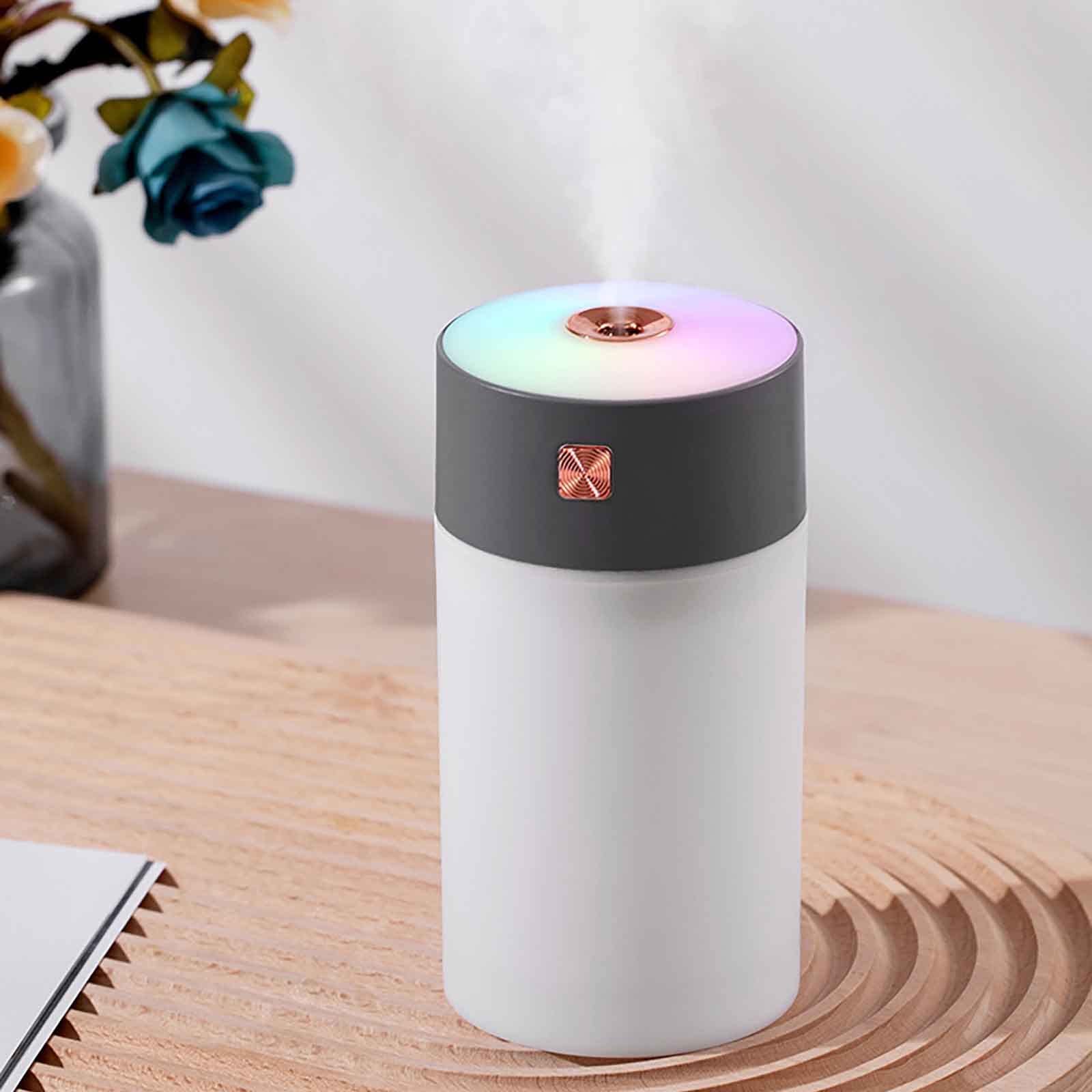 VIO 300ML Rainbow Cup Car Humidifier USB Mini Mist Gift Aromatherapy, Portable Air Humidifier Cold Mist Humidifier Suitable for Cars Offices Indoors Bedrooms (Grey)