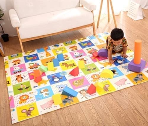 VIO Baby Play Mat, Extra Large Baby Crawling Mat, XPE Play Mat Foam Portable Waterproof Extra Large Foam Non-Slip Folding Mat Play Mat (198 x 148 x 1 cm) (Style A)