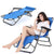 VIO Foldable Chaise Bed,Portable Lightweight Adjustable Outdoor Reclining Chair with Headrest, Sun Lounger for Garden,Patio,Pool,Beach,Picnic,Barbecue,Camping,Backyard (153 * 45 * 80CM) (Blue)