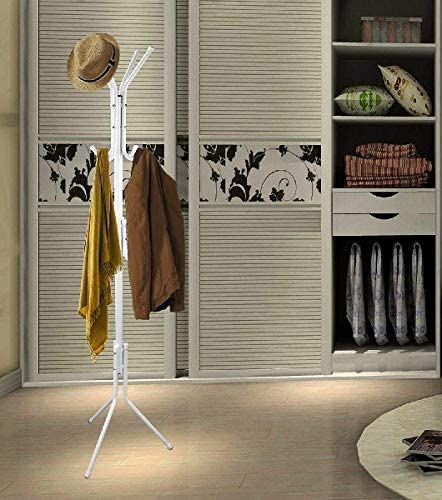 VIO Standing Metal Coat Rack Hat Hanger 11 Hook For Jacket, Purse, Scarf Rack, Umbrella Tree Stand (Black)