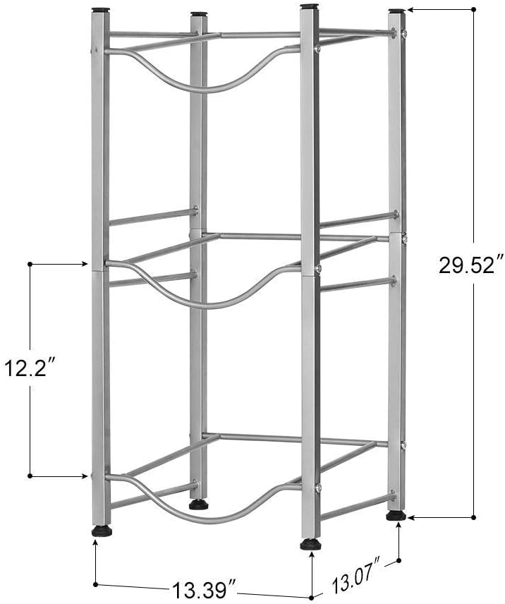 VIO Water Bottle Holder Cooler Jug Rack, 5 Gallon Water Bottle Storage Rack Detachable Heavy Duty Chrome Water Bottle Cabby Rack Caddy Carrier with Holder (1 Level Bottle Rack)