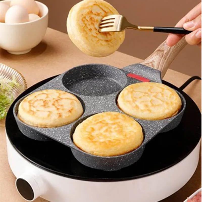 VIO Non-Stick Egg Frying Pan Pancake Omelette Pan Aluminium Alloy Fried Egg Cooker for Cooking Ham Omelette Egg (3 CUP New Black)