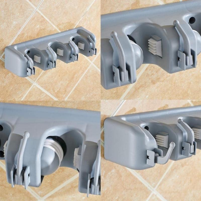 VIO Broom and Mop Holder Wall Mount, Broom Holder Wall Mounted, Mop Holder, Cleaning Supplies Organizer, Broom Hanger and Tool Rack for Home, Kitchen, Bathroom