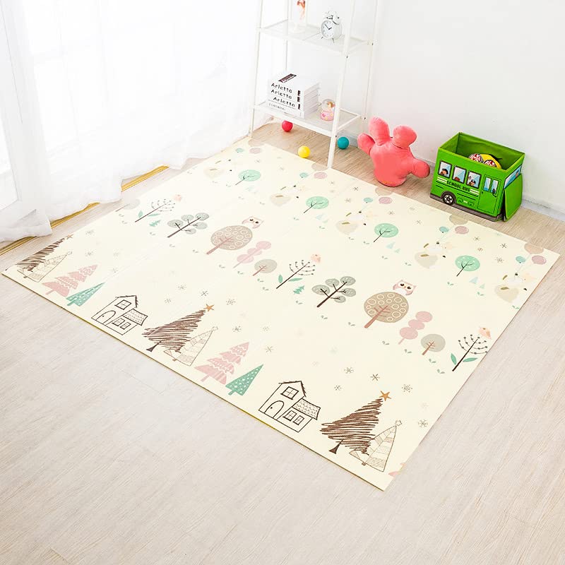 VIO Baby Play Mat, Extra Large Baby Crawling Mat, XPE Play Mat Foam Portable Waterproof Extra Large Foam Non-Slip Folding Mat Play Mat (198 x 148 x 1 cm) (Style A)