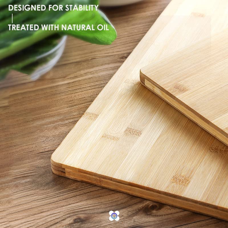 VIO Large Bamboo, Wooden Cutting, Chopping, Dicing, Serving Board for Vegetables, Fruits, Meat and Serving Cheese, Breads, Sushi, Environment-Friendly, Moisture-resistant and Long Lasting