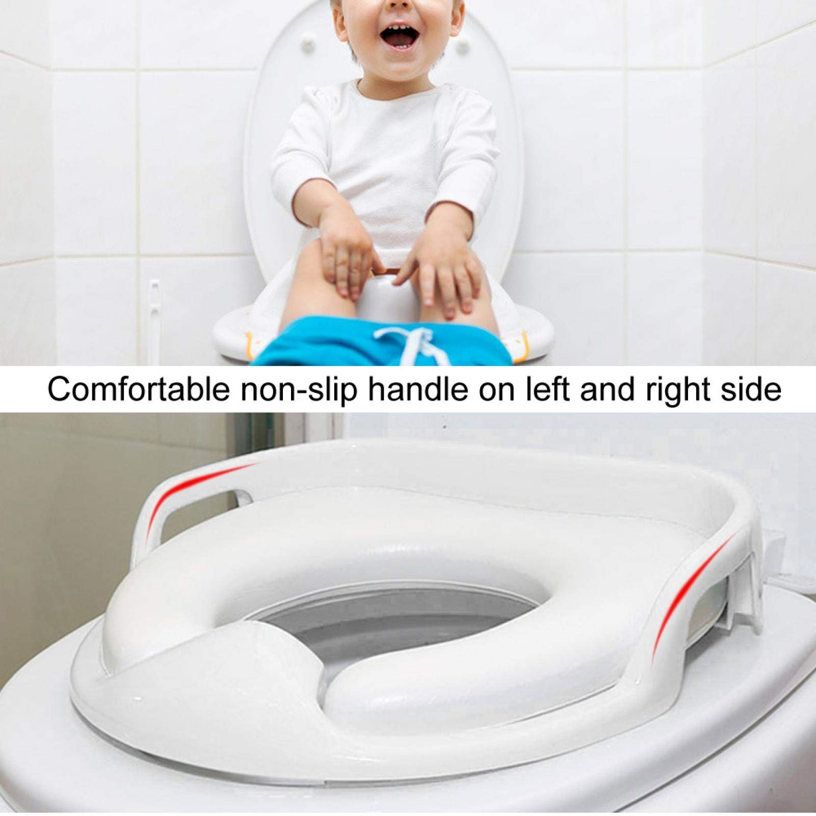 VIO Children's Toilet Seat , Baby Toddler Kids Safety Adapter Toilet Seat with Handles Child Adapter Toilet Seat (Blue)