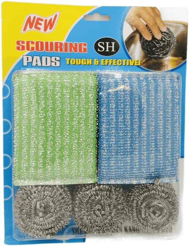 VIO Stainless Steel Sponge Scourer Set (7 Piece Set)