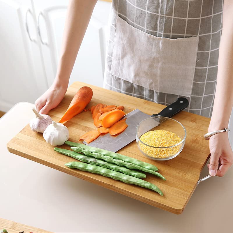 VIO Large Bamboo, Wooden Cutting, Chopping, Dicing, Serving Board for Vegetables, Fruits, Meat and Serving Cheese, Breads, Sushi, Environment-Friendly, Moisture-resistant and Long Lasting