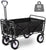 VIO Collapsible Folding Outdoor Utility Wagon Trolley, Heavy Duty Garden Cart with Wheel Brakes and 2 Cup Holders, for Shopping,Picnic,Beach (Black)