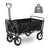 VIO Collapsible Folding Outdoor Utility Wagon Trolley, Heavy Duty Garden Cart with Wheel Brakes and 2 Cup Holders, for Shopping,Picnic,Beach (Black)