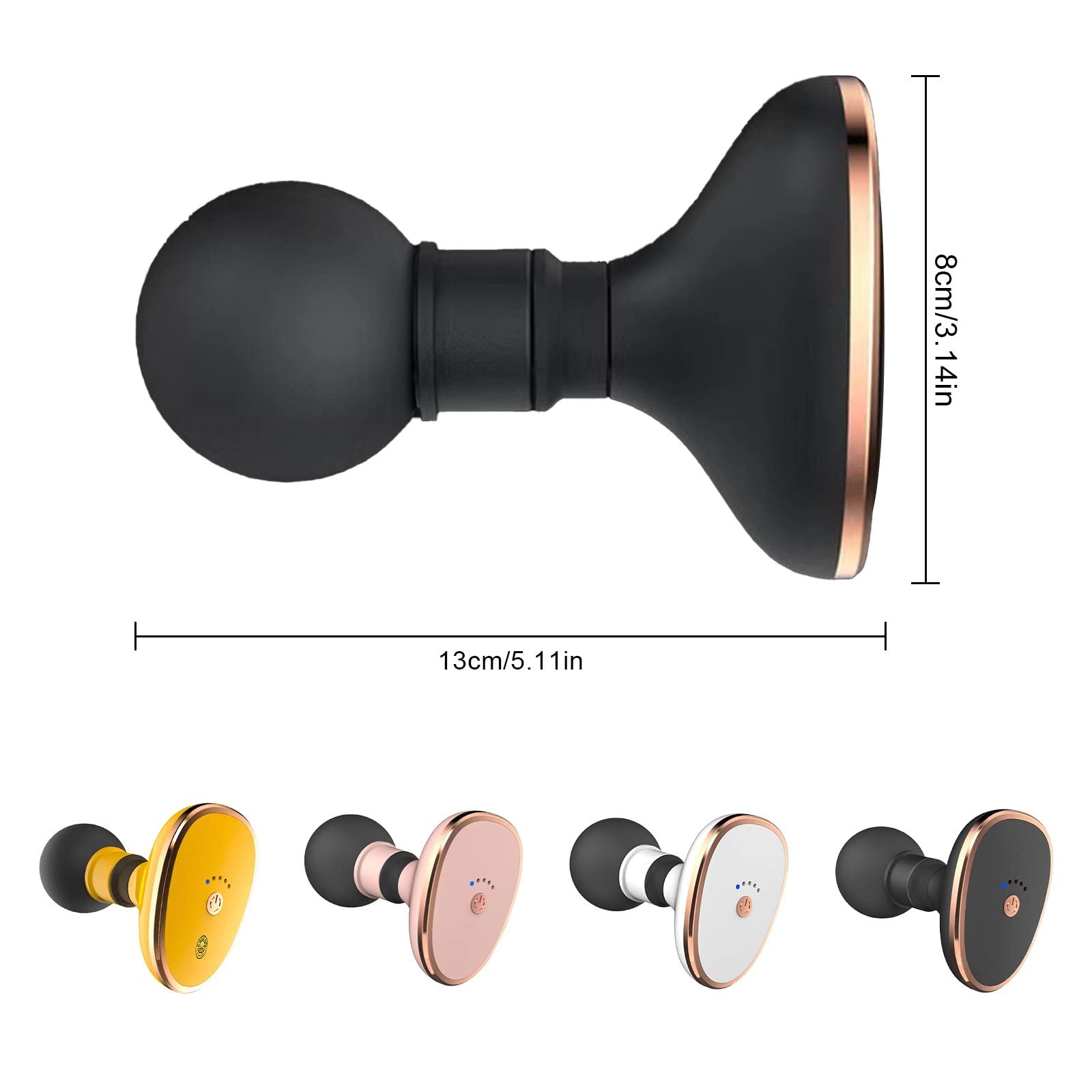 VIO Mini Massager For Neck Back Percussion Mini Muscle Massager Noise Reduction USB Rechargeable, Electric Massage Deep Tissue 5 Speeds (BLACK)