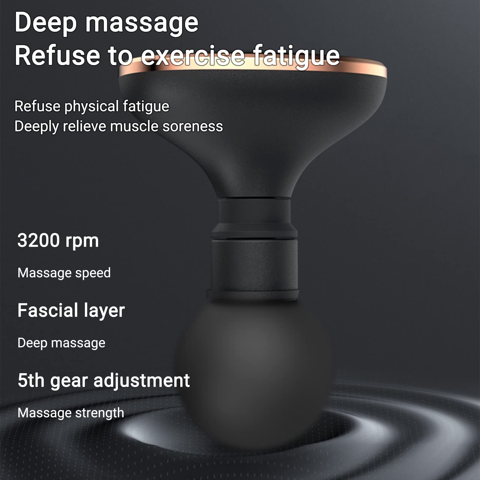 VIO Mini Massager For Neck Back Percussion Mini Muscle Massager Noise Reduction USB Rechargeable, Electric Massage Deep Tissue 5 Speeds (BLACK)